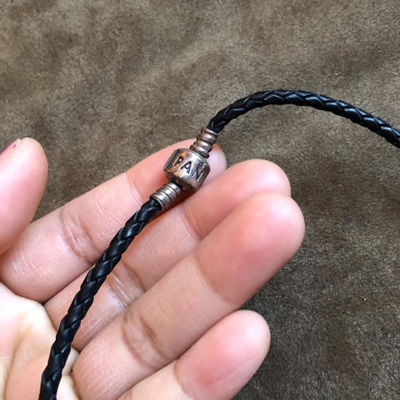 Pandora Leather Bracelet & Necklace Set with 7 Charms - Picture 5 of 14